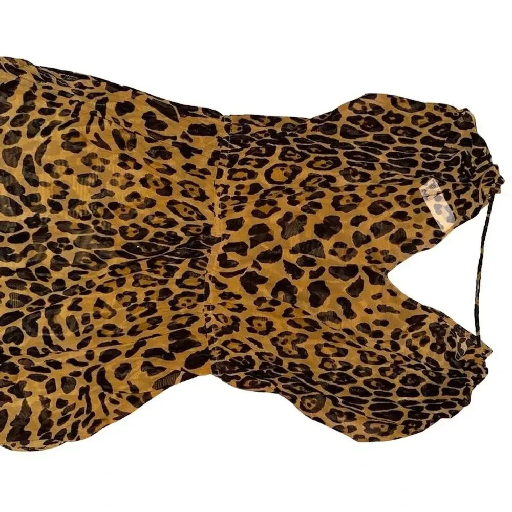 Ralph Lauren Women's Leopard-Print Tunic Cover-Up V-Neck Size M​ - Picture 9 of 9